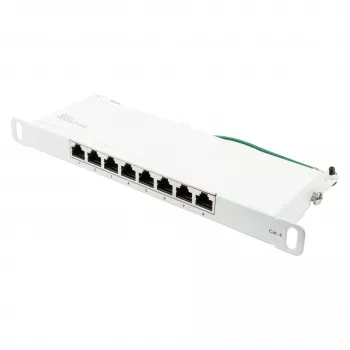 Patchpanel 25,40cm (10) Cat. 6, 8-Port, 0,5 HE, STP geschirmt, werkzeugloses Öffnen, Reinweiß (RAL9010), Good (GC-N0125)