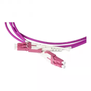komutācijas kabelis LWL Duplex OM4 (Multimode, 50/125) LC/LC, UNIBOOT, LSZH, maināma polaritāte, Entriegelungslasche, 10m, Good Connections® (LW-U810LC4)
