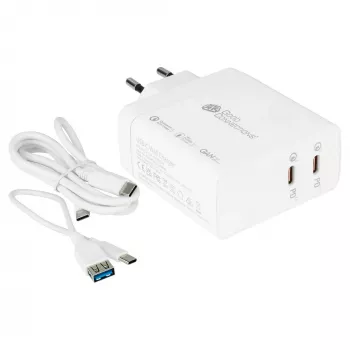 Good Connections GC USB-Fast Charger 140W GaN-Technologie, 2x USB-C, PD 3.1, QC 5.0, PPS Balts -• USB-Fast Charger 140W• viedtālruņiem