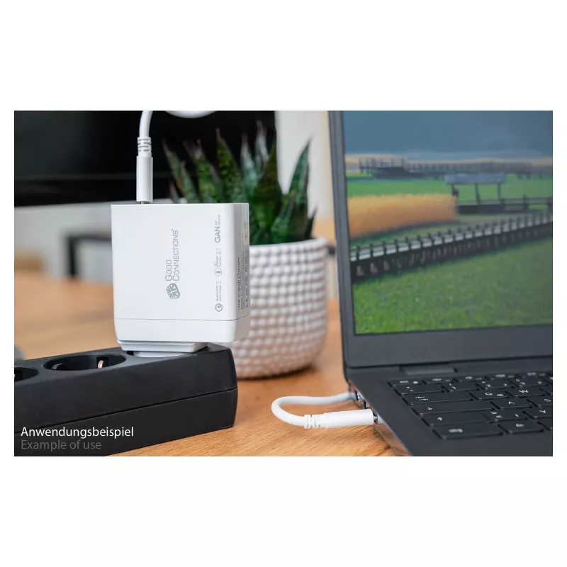 Good Connections GC USB-Fast Charger 140W GaN-Technologie, 2x USB-C, PD 3.1, QC 5.0, PPS Balts -• USB-Fast Charger 140W• viedtālruņiem