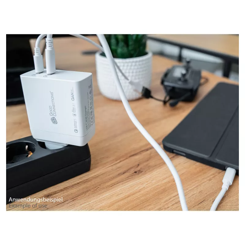 Good Connections GC USB-Fast Charger 140W GaN-Technologie, 2x USB-C, PD 3.1, QC 5.0, PPS Balts -• USB-Fast Charger 140W• viedtālruņiem
