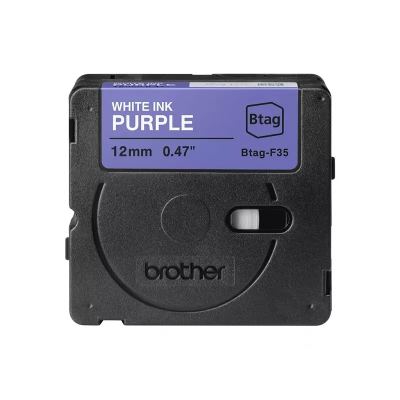 Etiķešu lente Brother BTAG-F35 Balta uz violeta 1,2 cm 4 m