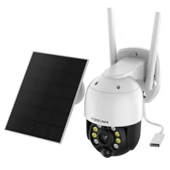 IP drošības kamera Foscam B4 Dome 4 MP (2560×1440), Wi‑Fi 2.4 GHz, IP65, Solar + Baterija 5000 mAh, 355° pagriešana, 90° slīpums