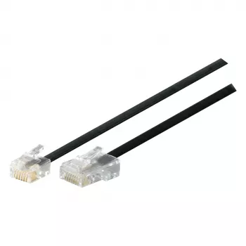 Telefona kabelis S-Impuls 70256 — 6 m, RJ11 uz RJ11, melns