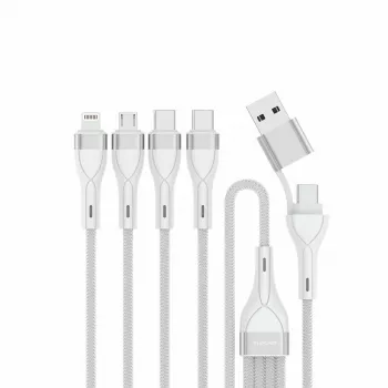 4smarts 541024 USB kabelis 1,2 m USB A/USB C USB C/Micro USB-A/Lightning balts (541024)