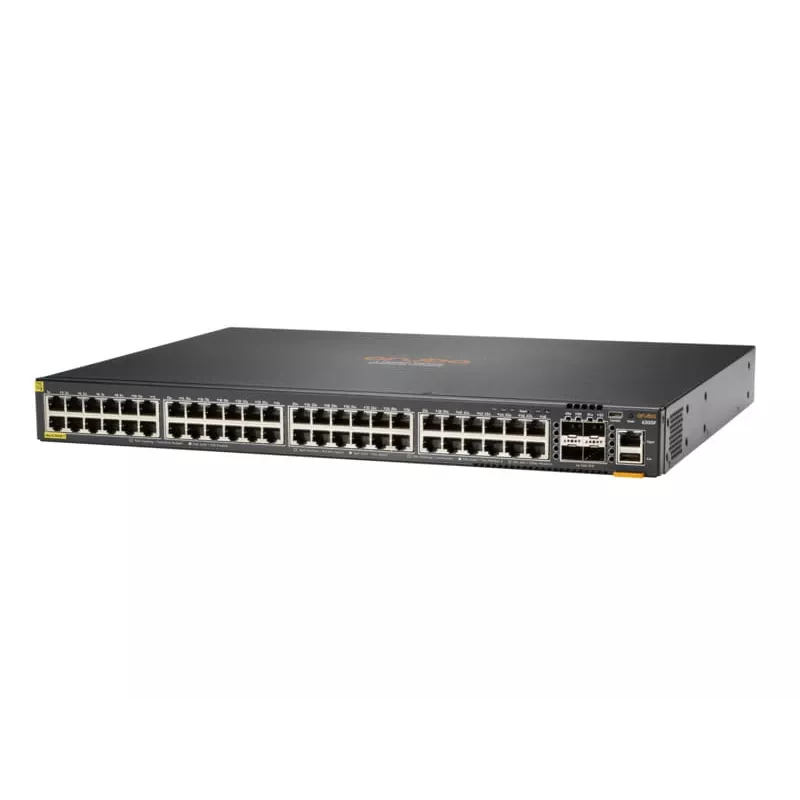 HPE Aruba 6300F - slēdzis - L3 - pārvaldāms - 48 x 10/100/1000 (PoE+) + 4 x 50 Gigabit Ethernet SFP56 - montējams statīvā - PoE+ - TAA atbilstošs