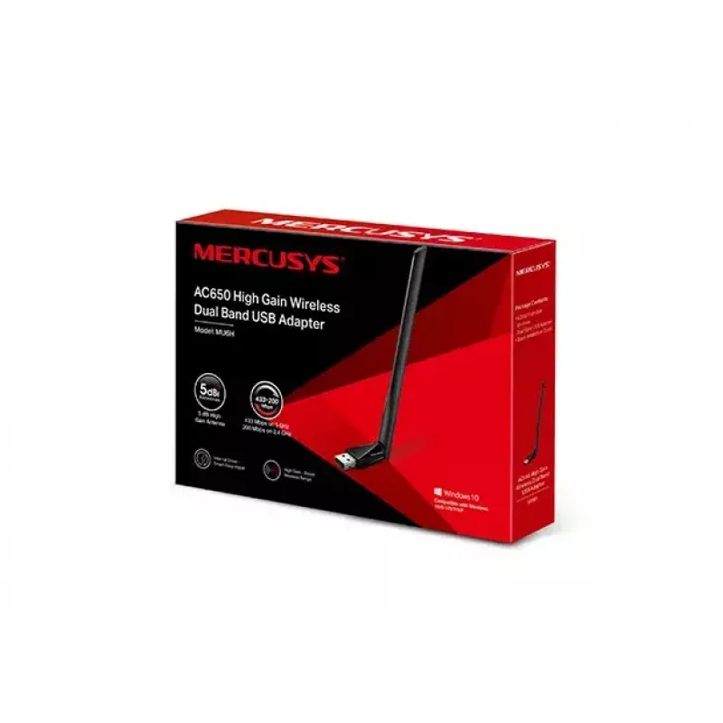 Mercusys AC650 augsta pastiprinājuma bezvadu divjoslu USB adapteris