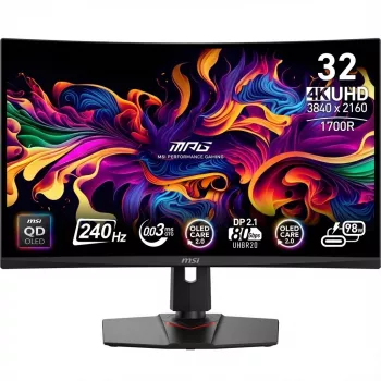 MSI MPG 321URXDE QD-OLED, spēļu monitors 80 cm (31,5 collas), melns, UltraHD/4K, QD-OLED, Adaptive-Sync, USB-C, 240 Hz panelis (9S6-3DD29A-056)