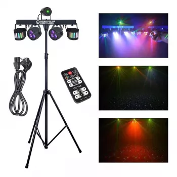 LIGHT4ME Belka LED Par Derby Laser - apgaismojuma komplekts