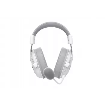 Over-ear austiņas HAVIT H2002YG — 2,4G bezvadu, Bluetooth, vadu, 20–20 000 Hz, 10 m diapazons, 257 g (balta/pelēka)