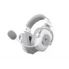 Over-ear austiņas HAVIT H2002YG — 2,4G bezvadu, Bluetooth, vadu, 20–20 000 Hz, 10 m diapazons, 257 g (balta/pelēka)