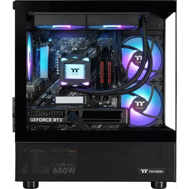 Galddators THERMALTAKE FTW A-Line LCS 5060 D5 spēļu dators, melns/caurspīdīgs, Windows 11 Home
