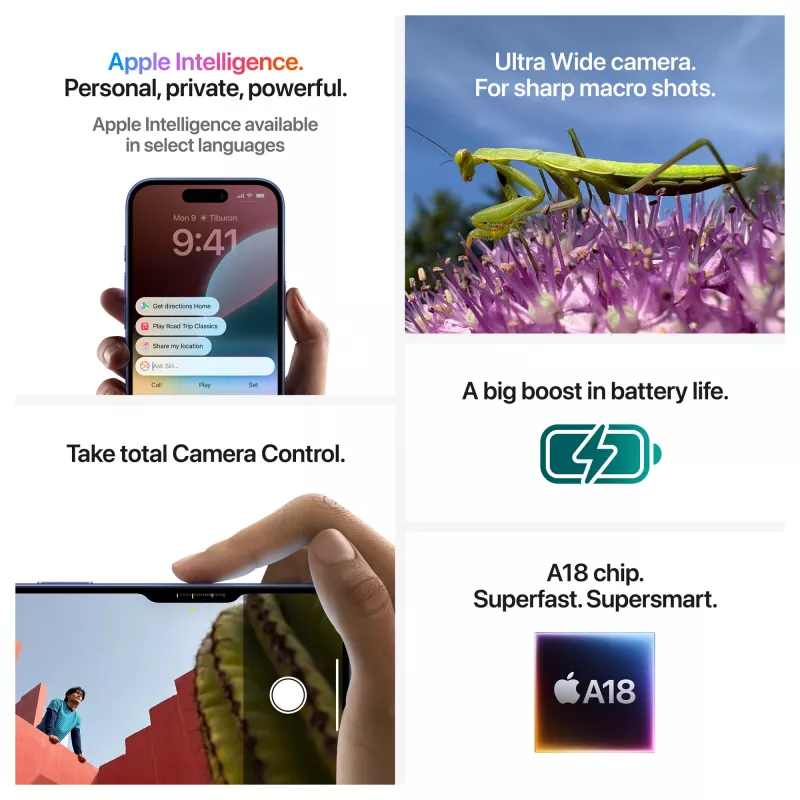 Apple iPhone 16 - Viedtālrunis - 128 GB