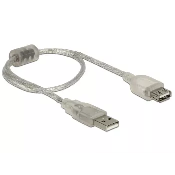 Delock 82244, 0,3 m, USB A, USB A, USB 2.0, 0,48 Gbit/s, caurspīdīgs