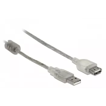 Delock 82244, 0,3 m, USB A, USB A, USB 2.0, 0,48 Gbit/s, caurspīdīgs