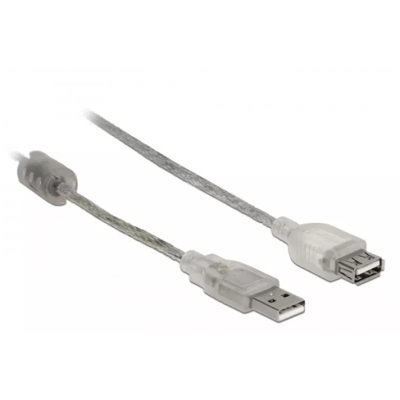 Delock 82244, 0,3 m, USB A, USB A, USB 2.0, 0,48 Gbit/s, caurspīdīgs