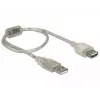 Delock 82244, 0,3 m, USB A, USB A, USB 2.0, 0,48 Gbit/s, caurspīdīgs