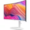 34 collu MSI Modern MD342CQPWDE izliekts VA LCD monitors 3440×1440 UWQHD 21:9, 4 ms, 300 cd/m², USB centrmezgls, skaļruņi, VESA, augstumā regulējams — Balts