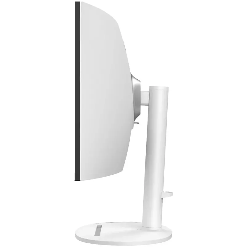 34 collu MSI Modern MD342CQPWDE izliekts VA LCD monitors 3440×1440 UWQHD 21:9, 4 ms, 300 cd/m², USB centrmezgls, skaļruņi, VESA, augstumā regulējams — Balts