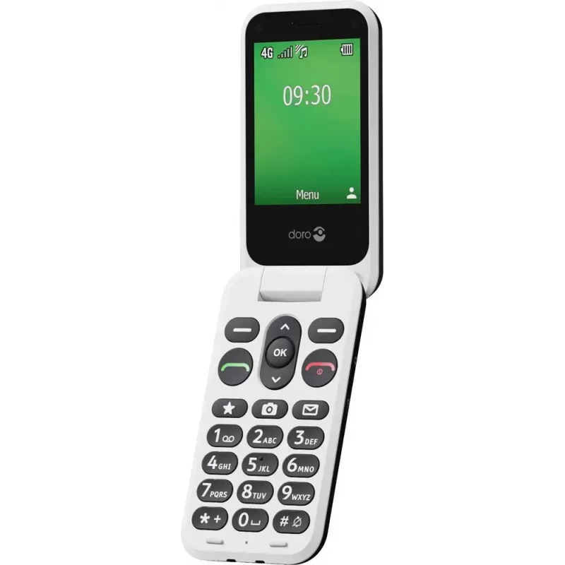 Feature phone Doro Leva E30 2.8 collas 1150 mAh Melns Balts