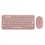 Logitech Pebble 2 Combo tastatūra un pele, iekļauts universāls RF bezvadu + Bluetooth QWERTZ vācu rozā (920-012205)