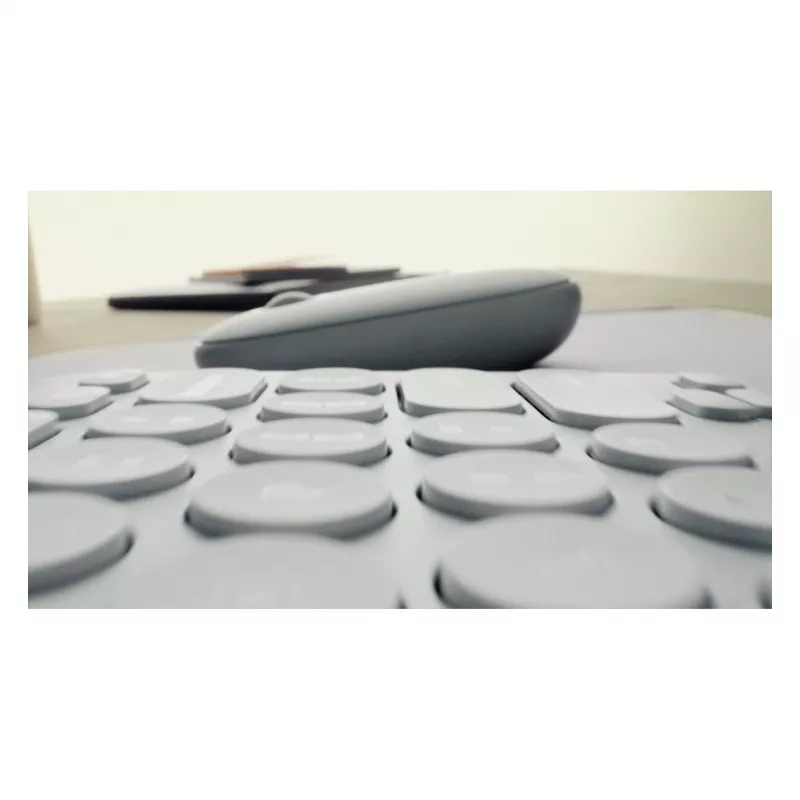 Logitech Pebble 2 Combo tastatūra un pele, iekļauts universāls RF bezvadu + Bluetooth QWERTZ vācu rozā (920-012205)