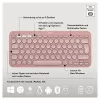 Logitech Pebble 2 Combo tastatūra un pele, iekļauts universāls RF bezvadu + Bluetooth QWERTZ vācu rozā (920-012205)