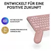 Logitech Pebble 2 Combo tastatūra un pele, iekļauts universāls RF bezvadu + Bluetooth QWERTZ vācu rozā (920-012205)
