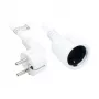 Pagarinātāja iezemētais kontaktdakša-spraudnis tips E+F (CEE 7/7, leņķveida) un kontaktligzda tips F (CEE 7/3, taisna), balta, 1,50 mm², 2 m, Good Connections® (P0102-W020)