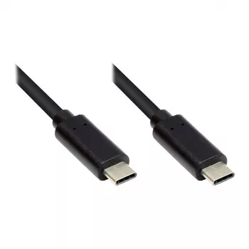 uzlādes un datu kabelis USB 3.1 (1. paaudze), USB-C™ spraudnis atgriezenisks, CU, melns, 1 m, Good Connections® (GC-M0113)