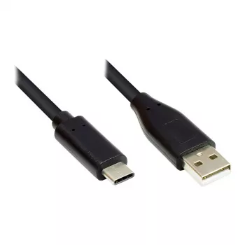 Savienojuma kabelis USB 2.0, USB-C™ spraudnis uz USB 2.0 A spraudni, CU, melns, 1 m, Good Connections® (GC-M0117)