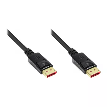 Savienojuma kabelis DisplayPort 1.4, 8K / UHD-2 @60Hz, zeltīti kontakti, CU, melns, 3m, Good Connections® (4814-030S)