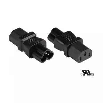 strāvas adapteris IEC ierīces spraudnis C6 (taisns) uz IEC ierīces ligzdu C13 (taisns), UL, melns, Good Connections® (PA-0630S)