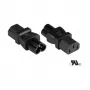 strāvas adapteris IEC ierīces spraudnis C6 (taisns) uz IEC ierīces ligzdu C13 (taisns), UL, melns, Good Connections® (PA-0630S)
