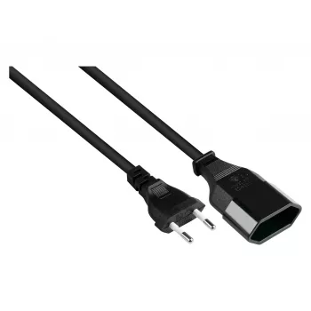 Euro-Extension Euro-Plug Type C (taisns) uz Euro-Socket (taisns), melns, 0,75 mm², 1 m, Good (P0300-S010)
