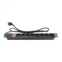 Good Connections Steckdosenleiste 19 - 1HE - Schutzkontakt-Stecker an 8x Schutzkontakt-Buchse - mit Schalter - Kinderschutz - Kunststoffprofil - schwa