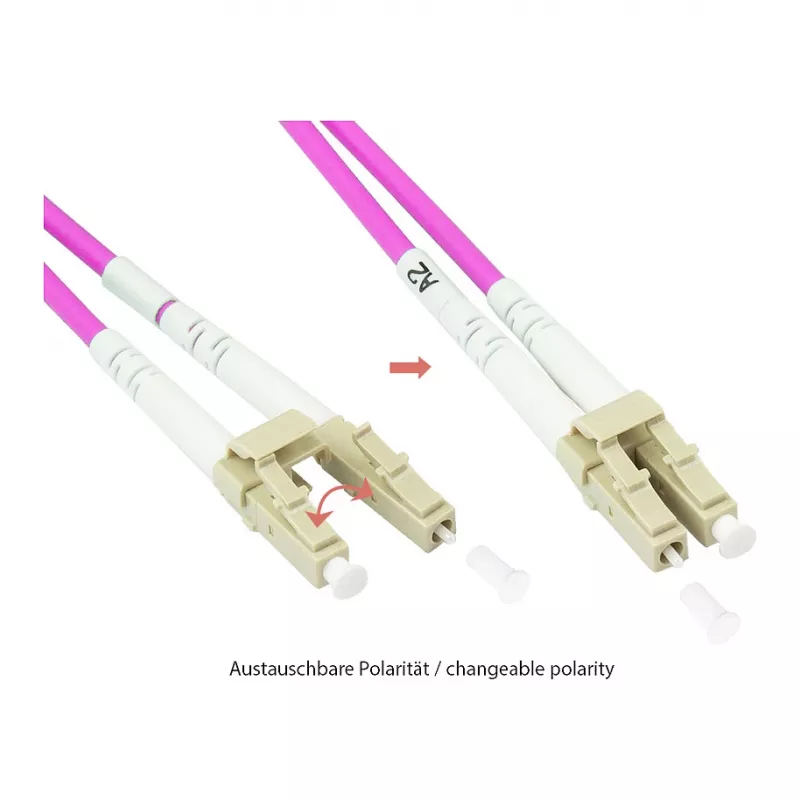 Alcasa LW-P820LC4 optiskās šķiedras kabelis 20 m LC/UPC OM4 Kapučīno - Violeta - Balts (LW-P820LC4)