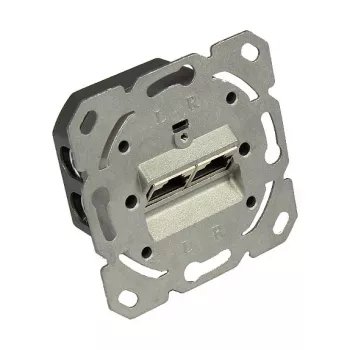 Netzwerkdose Cat. 6A, 2xRJ45, geschirmt, vertikale Kabelzuführung, ohne Zentralstück/-Abdeckrahmen, Good Connections (GC-N0051)
