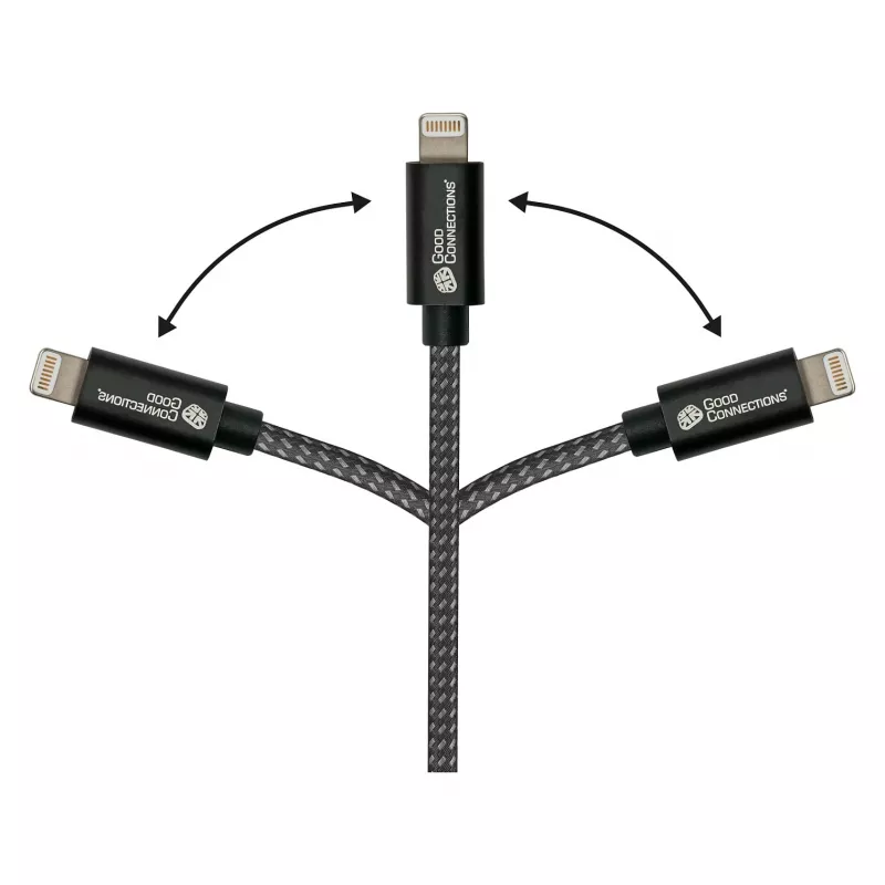 Good Connections USB 2.0 Lade- und Datenkabel für iPhone/iPad/iPod USB-A Stecker an Lightning - Das hochwertig verarbeitete und offiziell von Apple ze