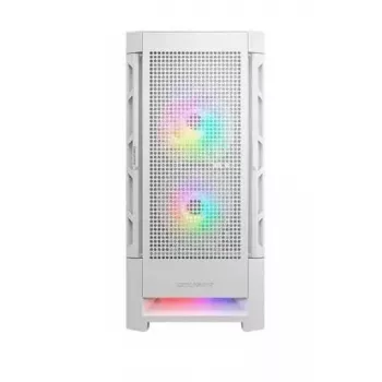 PC korpuss Cougar COUGAR Airface RGB Midi Tower balts — 230×386×491 mm, atbalsta 3x120/140 mm priekšā, 1x120 mm aizmugurē, 2,5/3,5 collu diskus