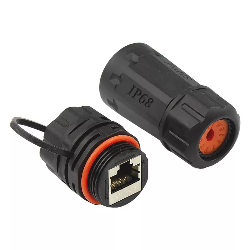 Good Connections plākstera kabeļa savienotājs āra apstākļiem IP68 Cat. 6a RJ45 pilnībā ekranēts melns Good - Tīkls