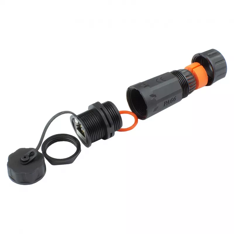 Good Connections plākstera kabeļa savienotājs āra apstākļiem IP68 Cat. 6a RJ45 pilnībā ekranēts melns Good - Tīkls