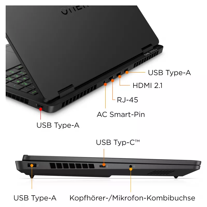 HP OMEN 16-am0172ng spēļu klēpjdators – 16 inch WUXGA 144Hz, Core i7-14650HX, 16GB RAM, 512GB SSD, RTX 5060 (BZ9G7EA#ABD)