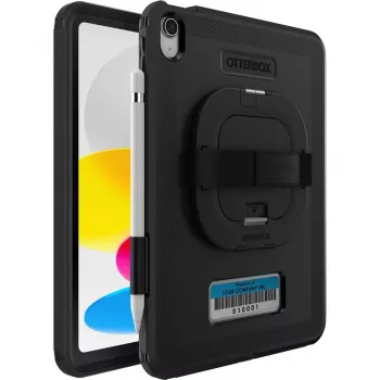 Otter Products OtterBox Defender Series - Hintere Abdeckung für Tablet - widerstandsfähig - mit Ständer & Handschlaufe - Schwarz - für Apple 10,9-inch