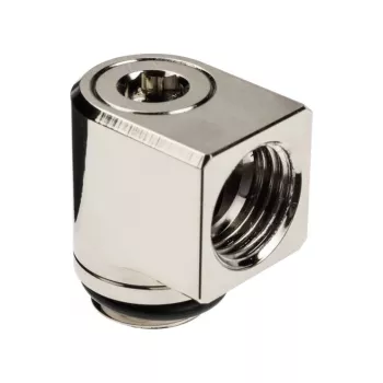 EK Water Blocks EK-Torque Micro Adapter 90 grādu leņķī G1/4 collas AG uz G1/4 collas IG - Pagriežams, niķelis