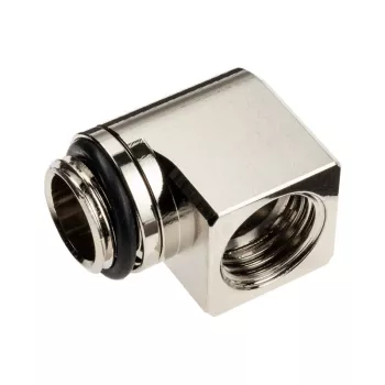 EK Water Blocks EK-Torque Micro Adapter 90 grādu leņķī G1/4 collas AG uz G1/4 collas IG - Pagriežams, niķelis