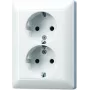 JUNG Schuko Dual Socket Outlet AS5020UWW AS 500/A plus Alpine White AS5020UWW (AS5020UWW)