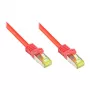 RJ45 komutācijas kabelis ar Cat.7 neapstrādātu kabeli un aizbīdņa aizsardzību (RNS®), S/FTP, PiMF, bez halogēna, 600 MHz, OFC, sarkans, 30 m, Good Connections® (8070R-300R)