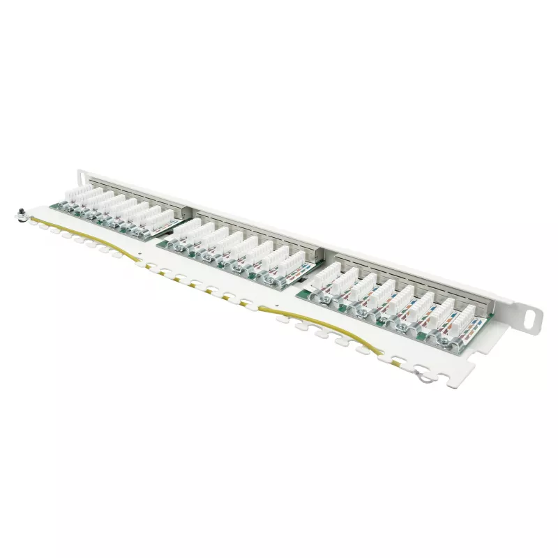 Patchpanel 48,30cm (19) Cat. 6, 24-Port, 0,5 HE, STP geschirmt, werkzeugloses Öffnen, Reinweiß (RAL9010), Goo (GC-N0137)