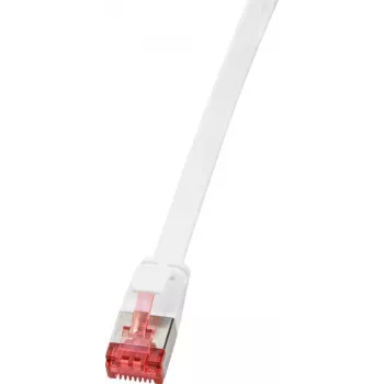 Logilink SlimLine - komutācijas kabelis - RJ-45 (S) uz RJ-45 (S) - 5 m - U/FTP, PiMF - CAT 6 - formēts, neaizķerams, plakans - balts (CF2071S)